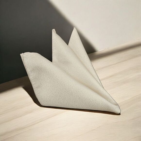 MEN'S LARR BRIO STARLIGHT LAME SPARKLY METALLIC JACQUARD FABRIC POCKET SQUARE. - Picture 1 of 5